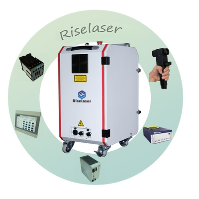 Suitcase Fiber Laser Cleaning Machine Rust Oil Paint Oxides Removal for Car Parts aerospace industry
